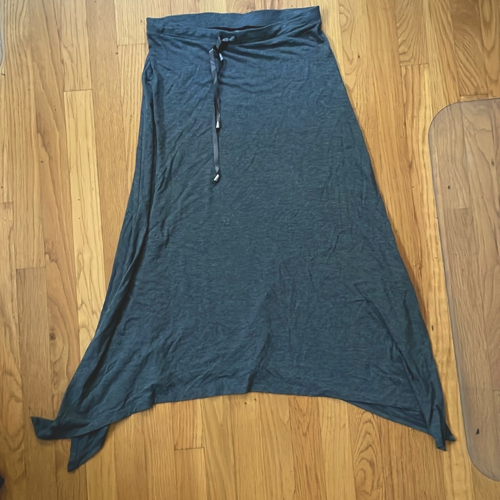 Bobeau dark heather grey elastic waist maxi skirt